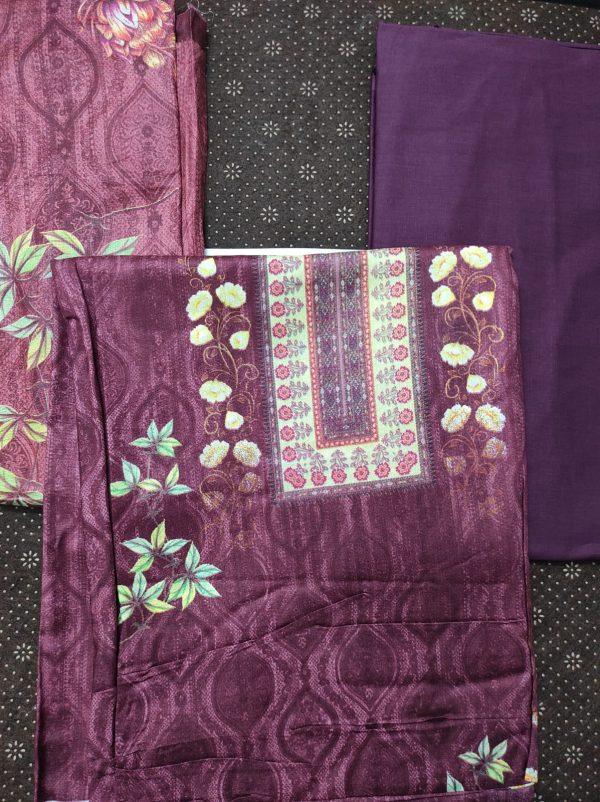 MALHAR Premium cotton lawn digital printed 3 Piece - Image 2